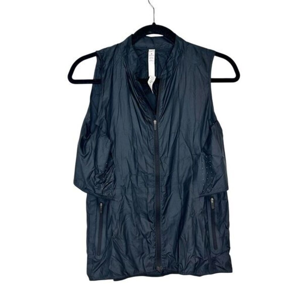Lululemon Windbreaker Vest Womens 4 Black Lightweight Full Zip Sleeveless Thin